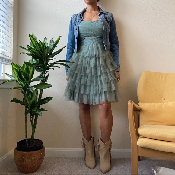 Tulle Ruffle Dress - Picture 1 of 8